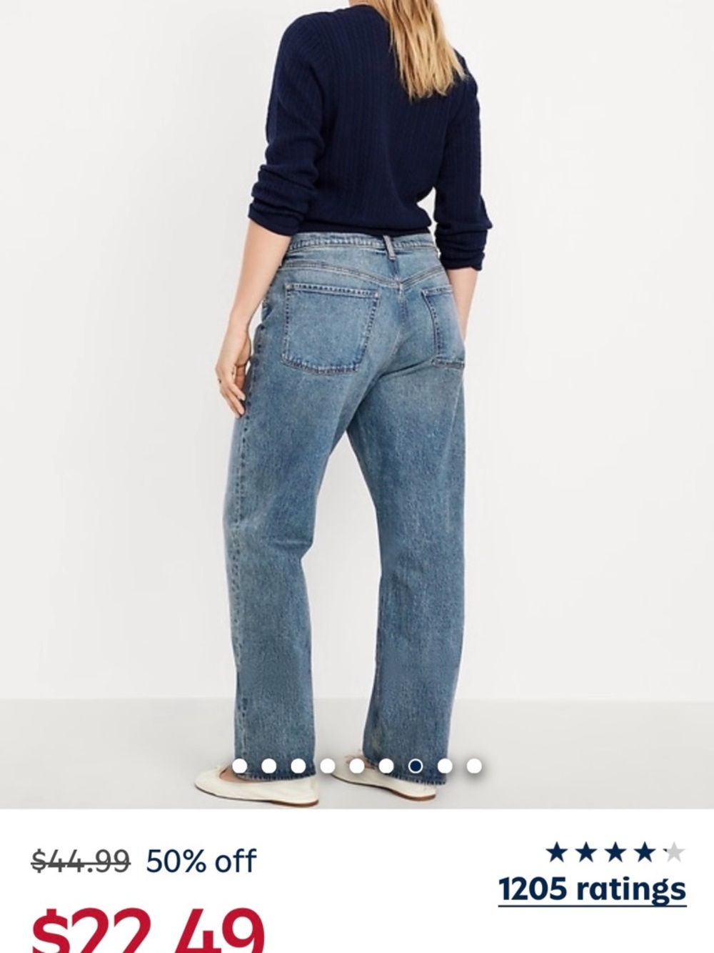 Old navy mid-rise slouchy jean medium wash size 2 petite no longer available - Picture 6 of 13